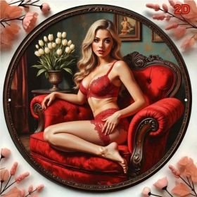 CIFbuy Vintage Red Woman Silhouette Aluminum Tin Metal Sign 8x8 Inch Retro Wall Decor Classic Artwork Home Kitchen Bar Cafe Hanging Dec TikTok, T (Option: Defaulttitle)