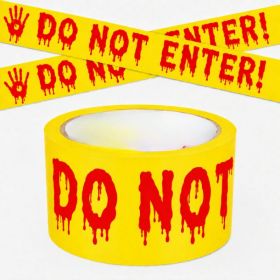 Halloween Decorations Caution Tape, 2 In X90 Ft Yellow Do Not Enter Scary Zombie Decor Spooky Party Indoor Outdoor Use Door Yard Decoration (Option: Yellow)