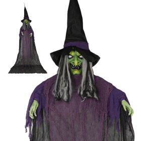 11.8ft Life Size Hanging Witch Talking Halloween Hanging Decoration (Option: default)