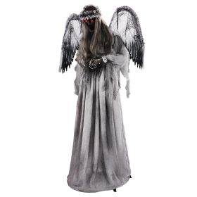 5.7-foot Halloween Weeping Angel Decoration With Red Light Eyes, Sound Activated Trembling, Rotation And Head Up Actions, Weeping And Scream Soun (Option: default)