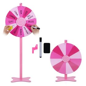 24 Inch Height Adjustable Prize Wheel with Smooth Spin, 2-in-1 Tabletop & Floor Standing Spinning Wheel for Game Carnival Party (Option: default title)