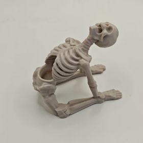 1PC 3D Printed Yoga Skeleton Air Plant Holder, Skull Planter Figurine, Gothic Desk Home Decor (Option: 1 PC-Yoga Skeleton Air Plant Holder-Backbend Skeleton)