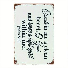 CIFbuy 1pc Spiritual Purification Sign God Creates A Pure Heart Rustic Wall Decor Inspirational Plaque For Living Room Game Room Kids R TikTok, T (Option: Defaulttitle)