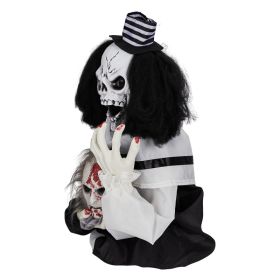 Replace 37720299 1.8ft Halloween Decoration Scary Clown,Sound-Actived Party Decor With Creepy Sound ,Scary Haunted House Props For Indoor Party H (Option: default)