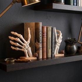 Skeleton Hand Bookend Gothic Book Holder, Halloween Bone Hand Bookshelf Organizer, Spooky Desk & Home Decor (Option: Right Hand  1PC-1PC-Gothic)
